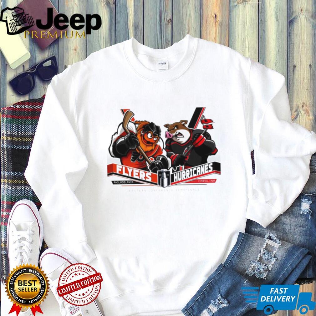 Flyers vs Hurricanes Eastern Conference Semifinals Gritty Mascots Hockey T Shirt
