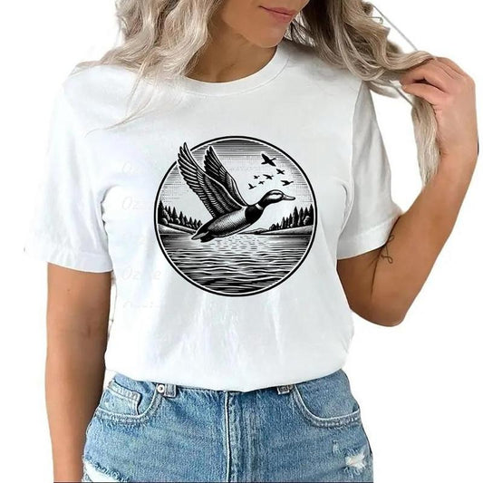 Flying Duck T-shirt Lake Landscape Bird Wild Bird Unisex Sweatshirt Hoodie