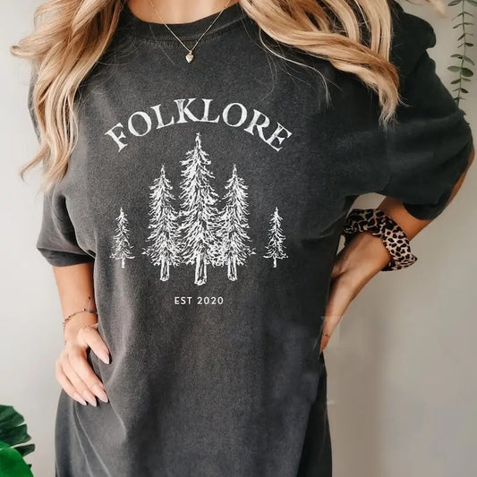 Folkl0re Shirt, F0lkl0re Merch, TI  Merch, TI Merch, Forest Shirt, TI  Fan Gift, Concert Tee T-shirt Cotton Crewneck Shortsleeve Basic