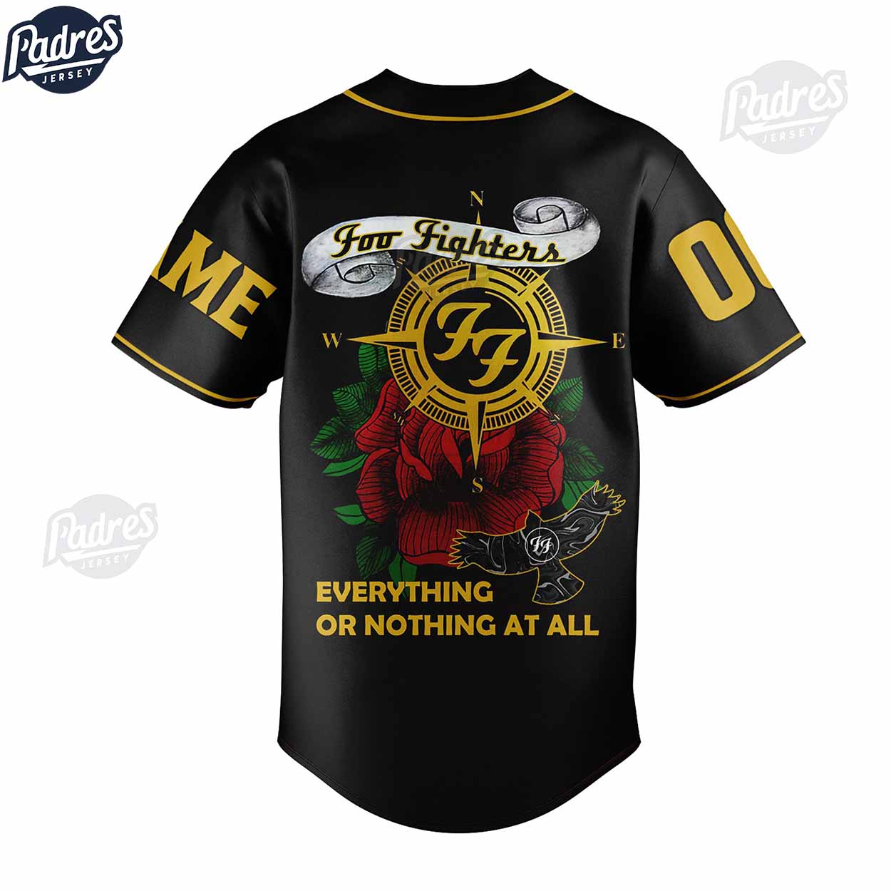 Foo Fighter Everything Or Nothing At All Tour Custom Baseball Jersey - Padres Jersey Oasis: Elevate Your Baseball Style Game