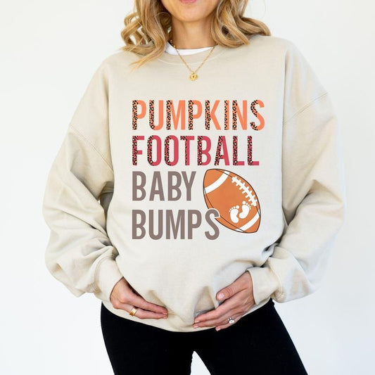 Football Baby Bumps Pregnancy Announcement Sweatshirt, Fall Maternity Sweater, Football Baby Reveal Halloween Thanksgiving Maternity Shirt