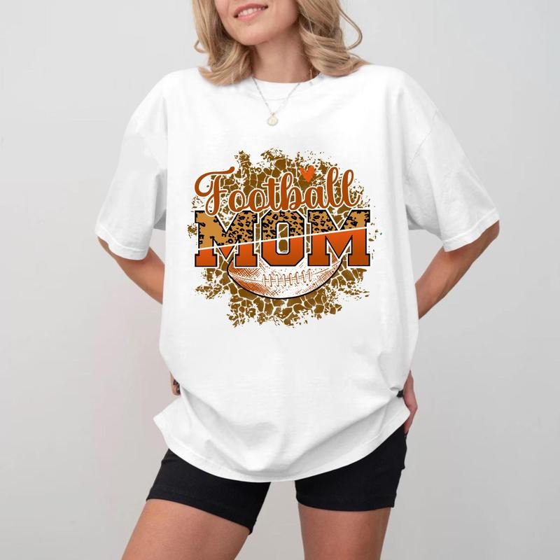 Football MOM Cotton Crewneck, Unisex Sports Mom T-shirt