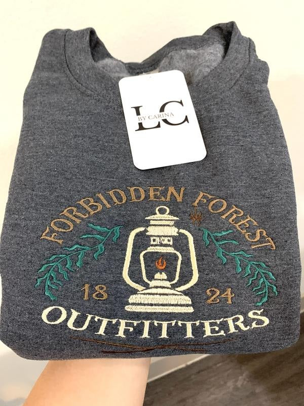 Forbidden Forest Embroidered Sweatshirt | Cozy Fall Forest Crewneck | Dark Forest Aesthetic | Spooky Season Sweater | TikTok Shop Fall Trend
