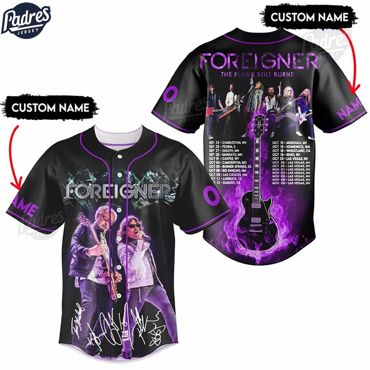 Foreigner The Flame Still Burns Personalized Baseball Jersey Outfit - Padres Jersey Oasis: Elevate Your... (Image 2)