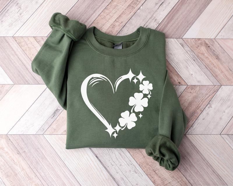Four Leaf Clover Sweatshirt, 2025 St. Patricks Day Shirt, St Patricks Day Gifts, Women St Patricks Day Shirt, Saint Pattys Day Shirt, Irish Tshirt
