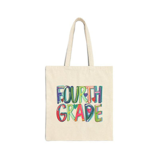 Fourth Grade Teacher Tote Bag, Gift For Teacher, Elementary Teacher Bag, Cotton Canvas Tote Bag