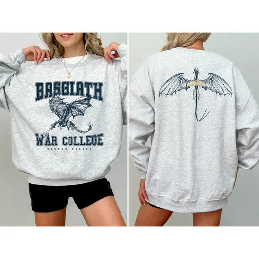 Fourth Wing 4 Legs DRAGON Sweatshirt, College 2-Sided Sweatshirt, Booktok Crewneck, Vintage Fourth Wing Shirt, Dragon Rider Shirt, Bookish Shirt, Basgiath War College Sweatshirt