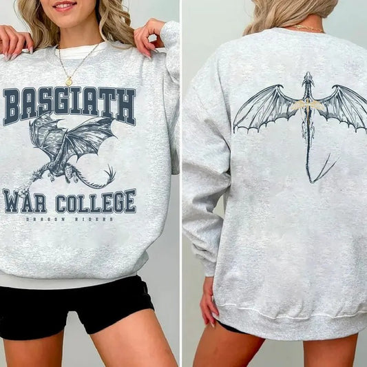 Fourth Wing 4 Legs Dragon Sweatshirt, Basgiath College 2-Sided Sweatshirt, Booktok Crewneck, Vintage Fourth Wing Shirt, Dragon Rider Shirt, Bookish Shirt, Basgiath War College Sweatshirt