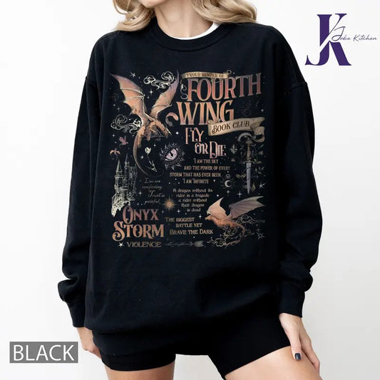Fourth Wing Comfort Color Sweatshirt, Dragon Rider Sweat, Basgiath War College, Violet Sorrengail, Violent Little Thing