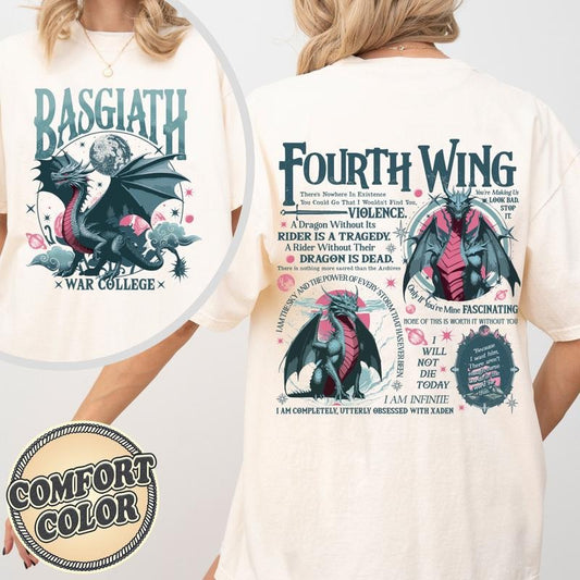 Fourth Wing Comfort Colors Shirt,  Rider Quadrant Tee, Dragon Rider Shirt, Bookish Shirt, Basgiath War College Shirt, Violet Sorrengail