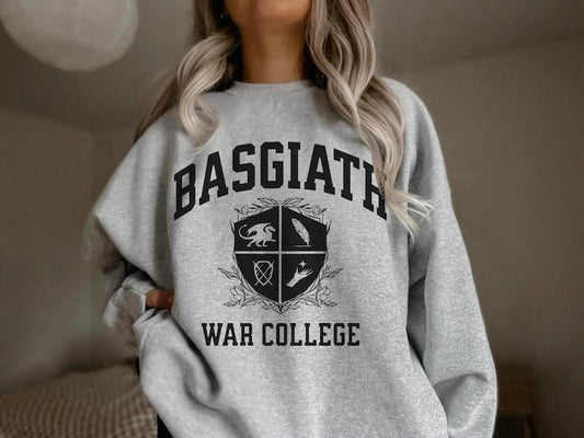 Fourth Wing Crewneck Basgiath War College Dragon Rider Sweatshirt Fantasy Academia Fourth Wing Hoodie and Sweater; T-shirt Cotton Womenswear