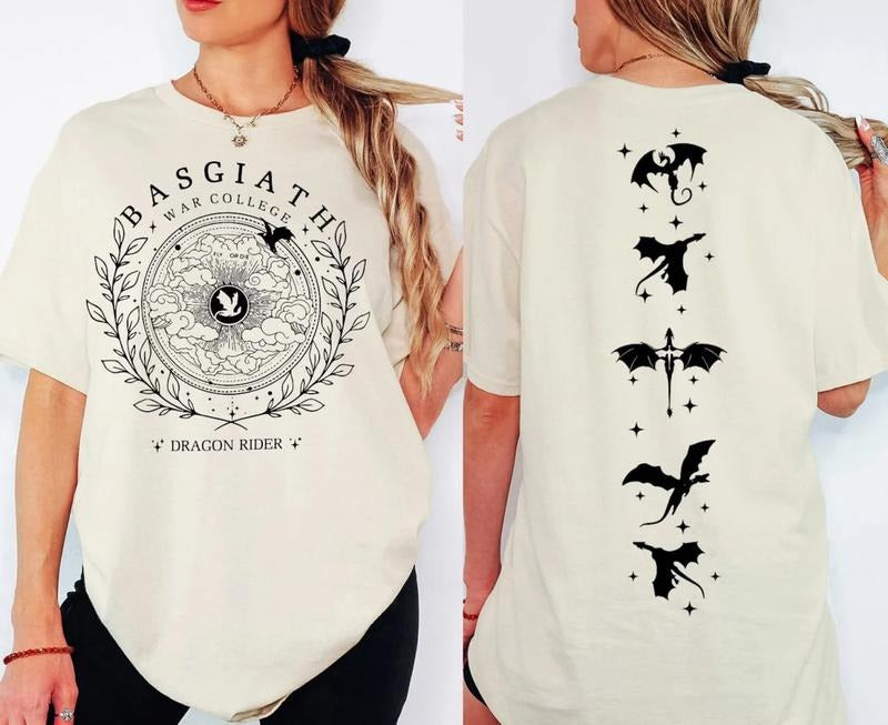 Fourth Wing Double-Sided Shirt, Basgiath War College Shirt, Dragon Rider Sweatshirt, Bookish Sweater, Empyrean Series, Fourth Wing Shirt
