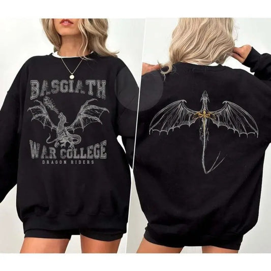 Fourth Wing Double-Sided Sweater, Basgiath War College Sweatshirt T-shirt Hoodie, Dragon Rider Shirt, Bookish Tops TShirt, Hoodie for Fans