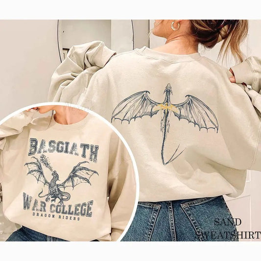 Fourth Wing Double-Sided Sweater, Basgiath War College Sweatshirt, Fourth Wing Shirt, Dragon Rider Shirt, Bookish Shirt, The Empyrean Seriesstyle{n002}2
