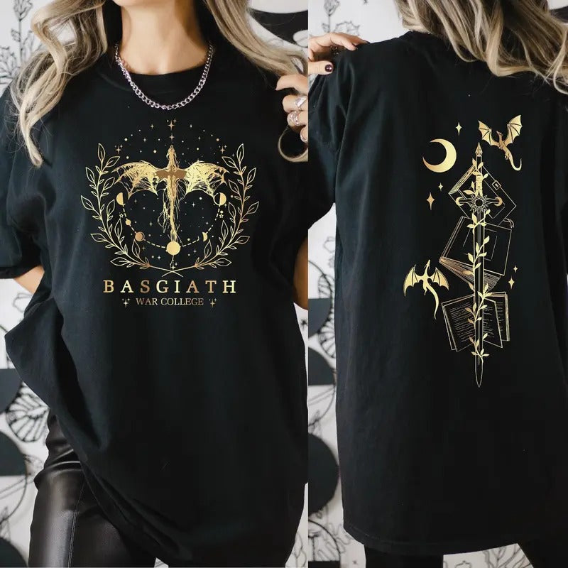 Fourth Wing Dragon Rider 2-Sided Comfort Colors Shirt, Riders Quadrant Shirt, Basgiath Shirt, Dragon Rider Adult Kids Shirt