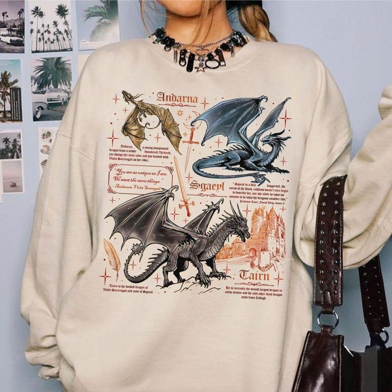 Fourth Wing Dragon Shirt, Tairn & Andarna Dragon TShirt, Basgiath War College Tee, Dragon Rider Sweatshirt, Bookish Gift for Readers