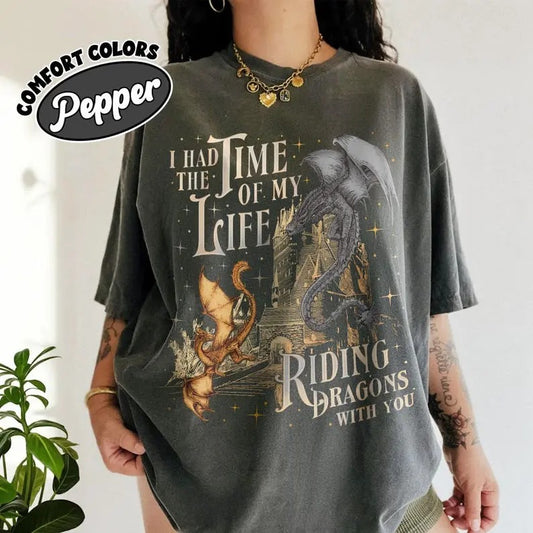 Fourth Wing Dragon Tairn Andarna Comfort Colors Shirt, I Had The Time Of My Life Riding Dragons With You, Basgiath War College Dragon Rider