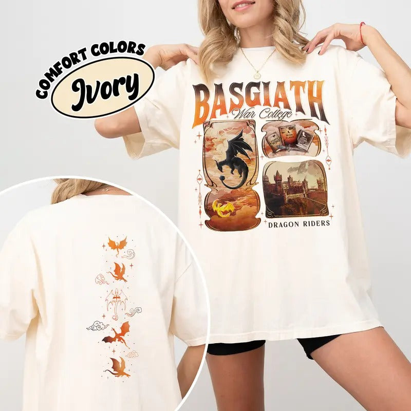 Fourth Wing Fan Comfort Colors Shirt, Basgiath War College Bookish Merch, Onyx Storm Violet Sorrengail Tshirt, Bookish Dragon Rider Gift Womenswear