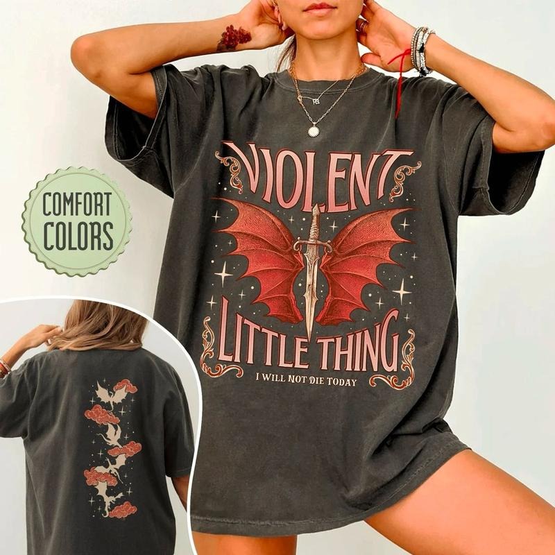 Fourth Wing Fan Shirt, Violet Sorrengail Shirts, Violent Little Thing T Shirt, Xaden Riorson Tee, Dragon Rider Tee, Bookish Shirt, Booktok T-Shirt
