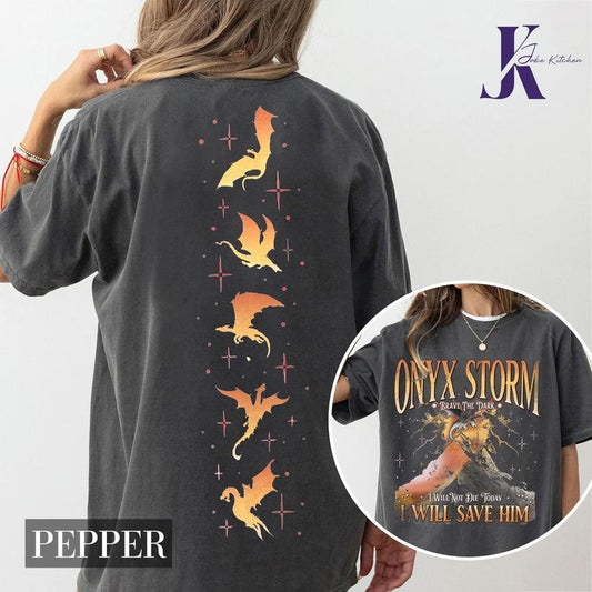Fourth Wing Series Comfort Colors Shirt, Fourth Wing Sweatshirt, Brave The Dark Onyx Shirt, Dragon Lover Tee, Gift For Book Lover