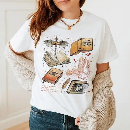Fourth Wing Series Sweatshirt For Fans, War College T-Shirt, Dragon Rider Hoodie, Book Merch Giftl, Fantasy Book Shirt Style Fit Womenswear Unisex Tee