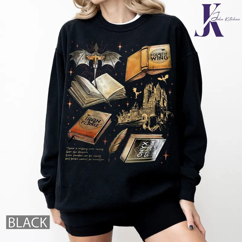 Fourth Wing Series Sweatshirt For Fans, War College T-Shirt, Dragon Rider Swatshirt, Book Merch Gift