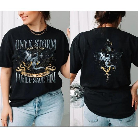 Fourth Wing Series T Shirt, Onyx Storm, Dragonn Rider Shirt, Bookish Tee Gift For Book Lover,| Fantasy Book, Tairn & Andarna Unisex Pullover Tee