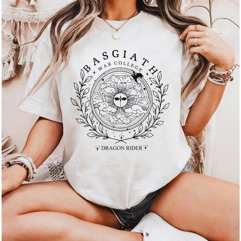 Fourth Wing Shirt, Dragon Rider Tee, Basgiath War College Shirt, Bookish Shirt, Violet Sorrengail, The Empyrean Series...