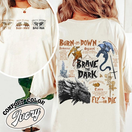 Fourth Wing Shirt, Onyx Storm Shirt, Onyx Storm Merch, Basgiath War Collegee, I Will Save Him, Xaden Riorson Shirt, Onyx Storm Brave the Dark