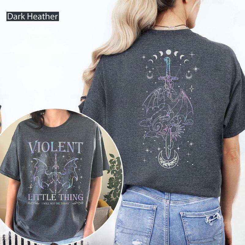 Fourth Wing Shirt, Violet Sorrengail Shirts, Violent Little Thing T Shirt, Xaden Riorson Tee, Dragon Rider, Bookish Gift