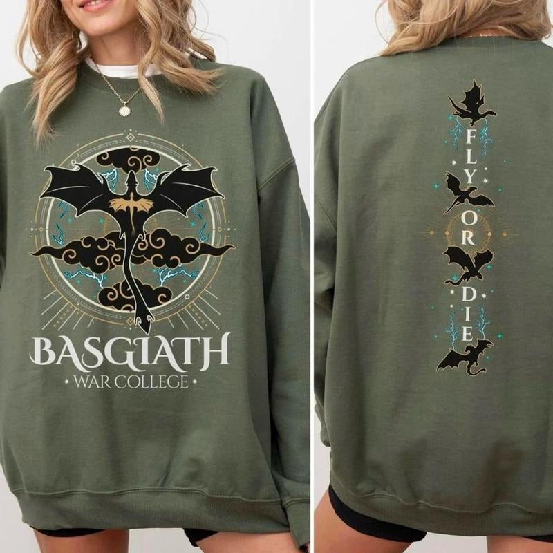 Fourth Wing Sweatshirt, Basgiath War College Tee, Dragon Rider Shirt, Violet Sorrengail, Xaden Riorson, Fly Or Die Sweater, Wingleader Sweatshirt