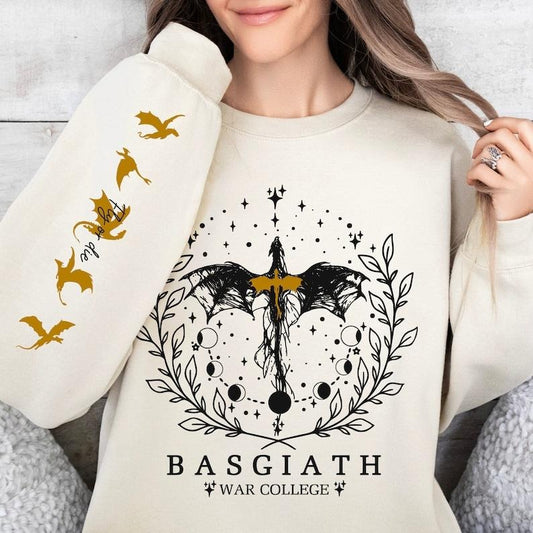 Fourth Wing Sweatshirt, Basgiath War College, Dragon Rider Hoodie and Sweater; T-shirt