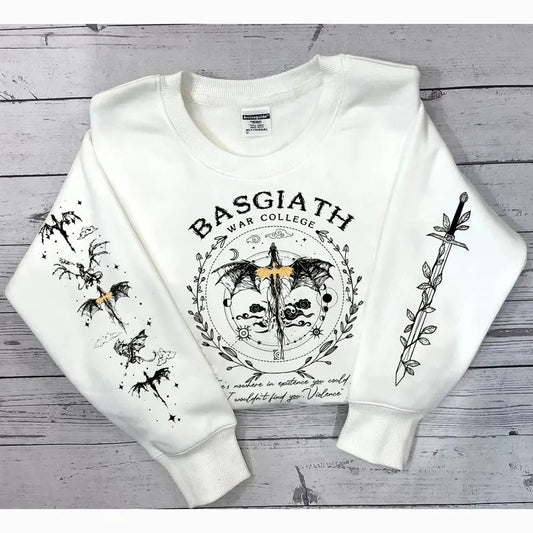 Fourth Wing Sweatshirt, Basgiath War College, Dragon Rider, Xaden Riorson, Violet Sorrengail, Riders Quadrant, Fantasy reader, Bookish Shirt Crewneck Pullover Hoodie Menswear Long Sleeve