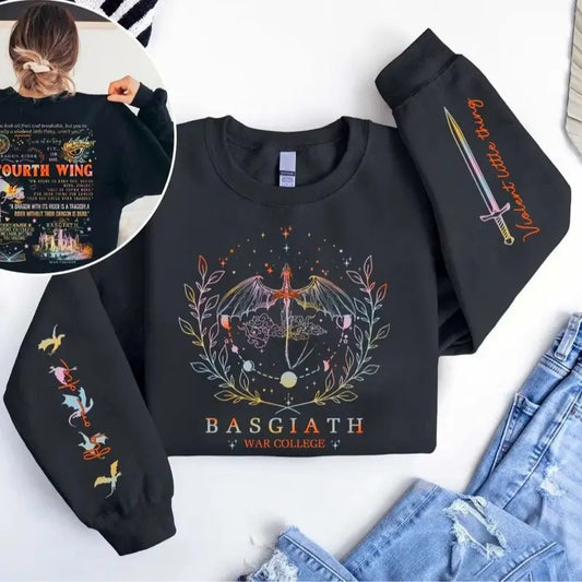 Fourth Wing Sweatshirt, Custom Basgiath War College Crewneck, Dragon Rider Hoodie, Violet Sorrengail, Fantasy Reader Hoodie, Xaden Riorson Sweater, Riders Quadrant Sweatshirt