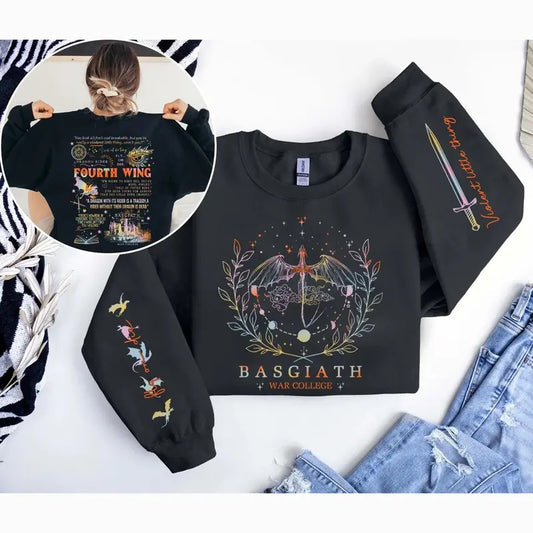 Fourth Wing Sweatshirt, Custom Basgiath War College Sweater, Dragon Rider, Violet Sorrengail, Fantasy Reader, Xaden Riorson, Riders Quadrant