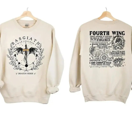 Fourth Wing Sweatshirt, Dragon Rider Sweatshirt, Basgiath War College Shirt, The Empyrean Series, Violet Sorrengail Fantasy Book
