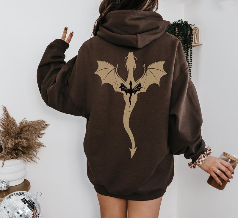 Fourth Wing Tairn Andarna Hoodie, Empyrean Dragon Riders Quadrant Pullover Sweatshirt, Fantasy Book Lovers Gift, Trendy Basgiath Bookish Womenswear Soft Crewneck Long Sleeves Graphic Fabric Sweater