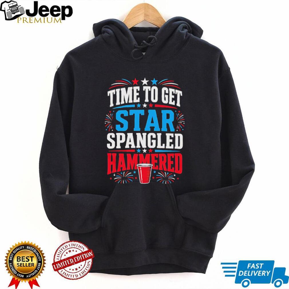 Fourth of July Time To Get Star Spangled Hammered Party Solo Cup Patriotic T Shirt