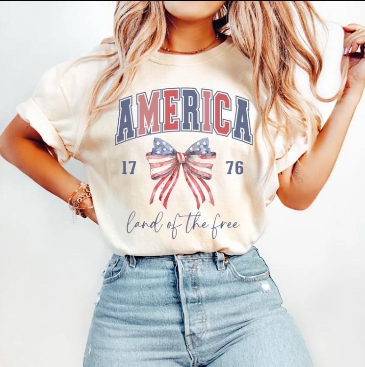 Fourth of July USA Shirt, 4th of July Tee, Patriotic Land of The Free Shirt