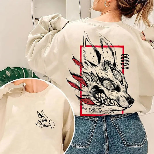 Fox Devil Shirt, Aki Hand Sign, Chainsaw Devil Shirt