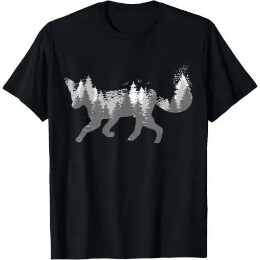 Fox Forest Nature Outdoor Hiking Camping Hunting Gift T-Shirt Made in USA