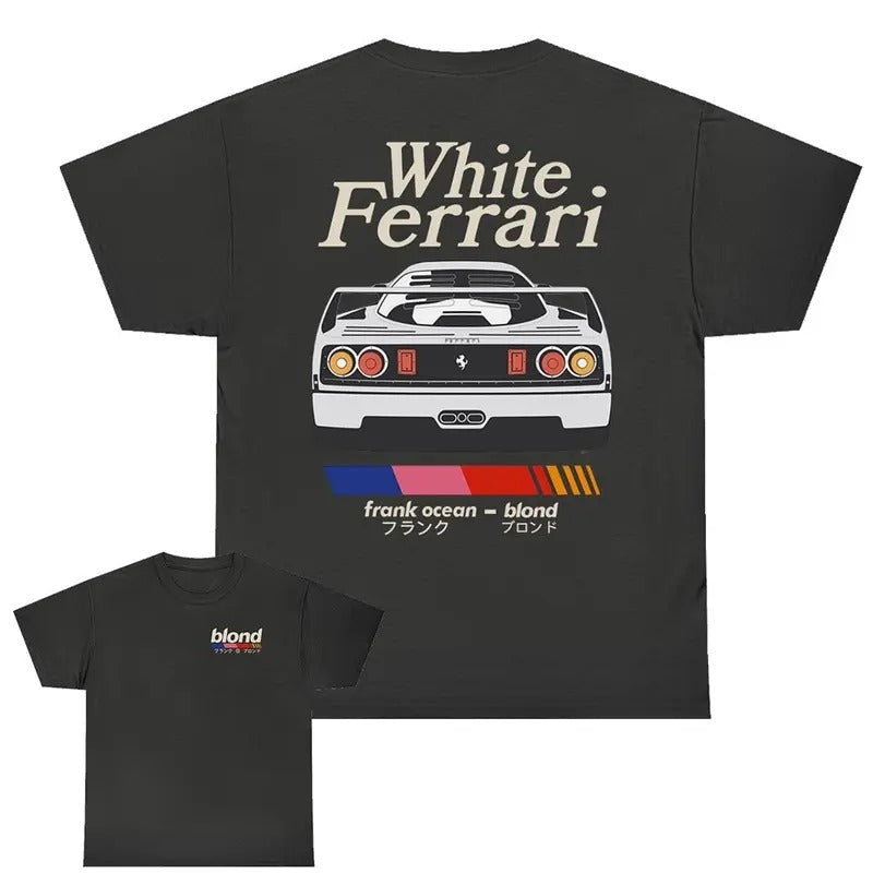 Fraank Ocean Bloond White Feerrari Both Sides Unisex T-Shirt Fabric Menswear