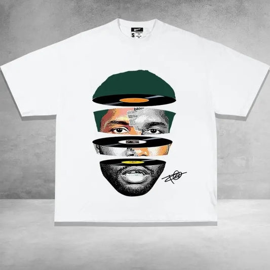 Frank Green Rap Graphic Tee, Bold Big Face Design for Music Fans