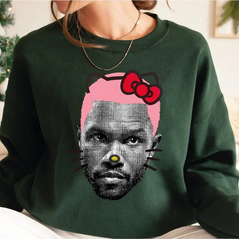 Frank PINK Kitty Big Face Adorable Sweatshirt for Cute and Cozy Style