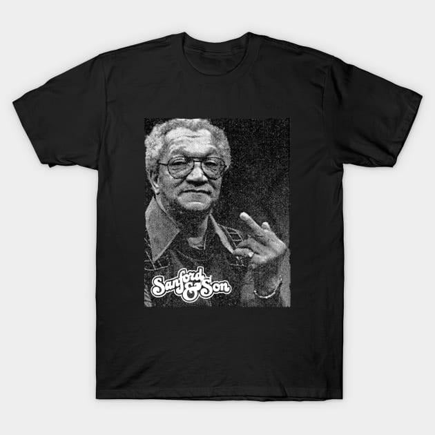 Fred Sanford Middle Finger T-Shirt, Graphic Tees Tshirt Menswear Top Streetwear Shortsleeve Underwear Tropical Crewneck Casual Operator