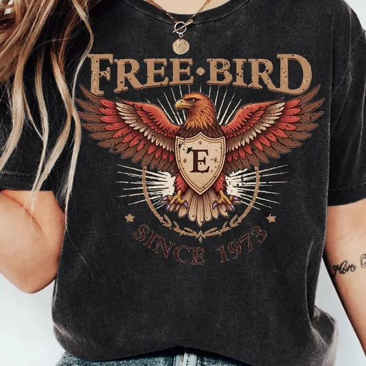 Free Bird Shirt, Retro Music Shirt, Rock Band Tee, Oversized Trendy Shirts.