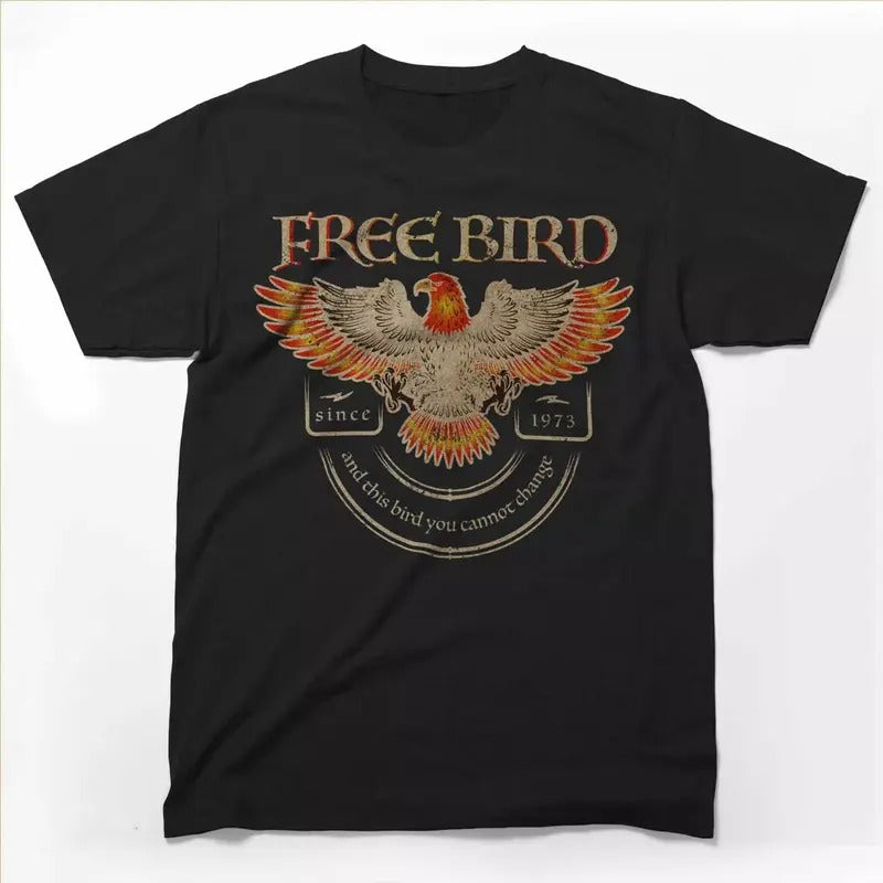 Free Bird T Shirt, Old School Band T Shirt, Retro Rock Band Tee, Since 1973 T-Shirt, Unisex Short Sleeve Tee Shirt, Casual Clothing