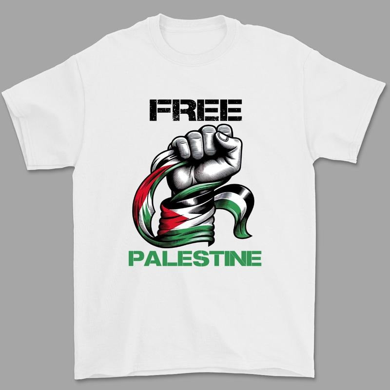 Free Palestine Crewneck Tshirt, Stand in solidarity with the people of Palestine, GAZA Human Rights Shirt, Palestine Protest T-shirt