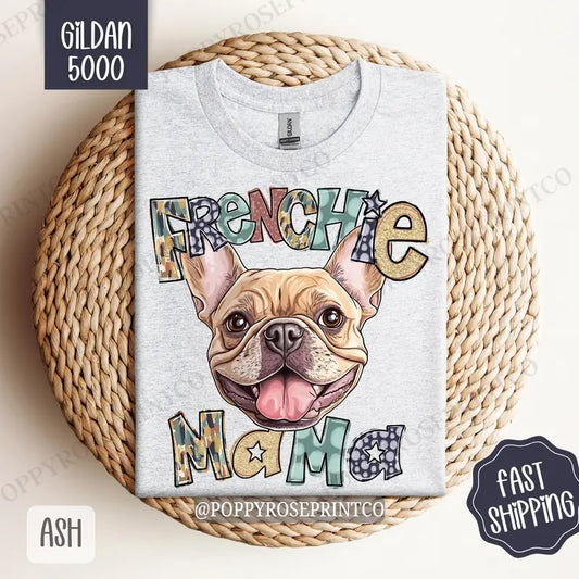 Frenchie Mama Shirt Gildan, Dog Mom Women's Tee, Cute French Bulldog Mama Women's Tshirt Plus Sizes