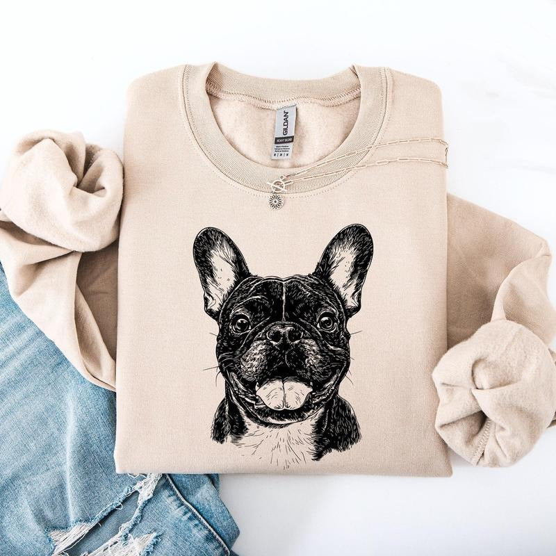 Frenchie, French Bulldog, Pet, Dog Breed Sweatshirt, Crew Neck, Women's, Crewneck T-Shirts, Hoodie | WearSparks.com
